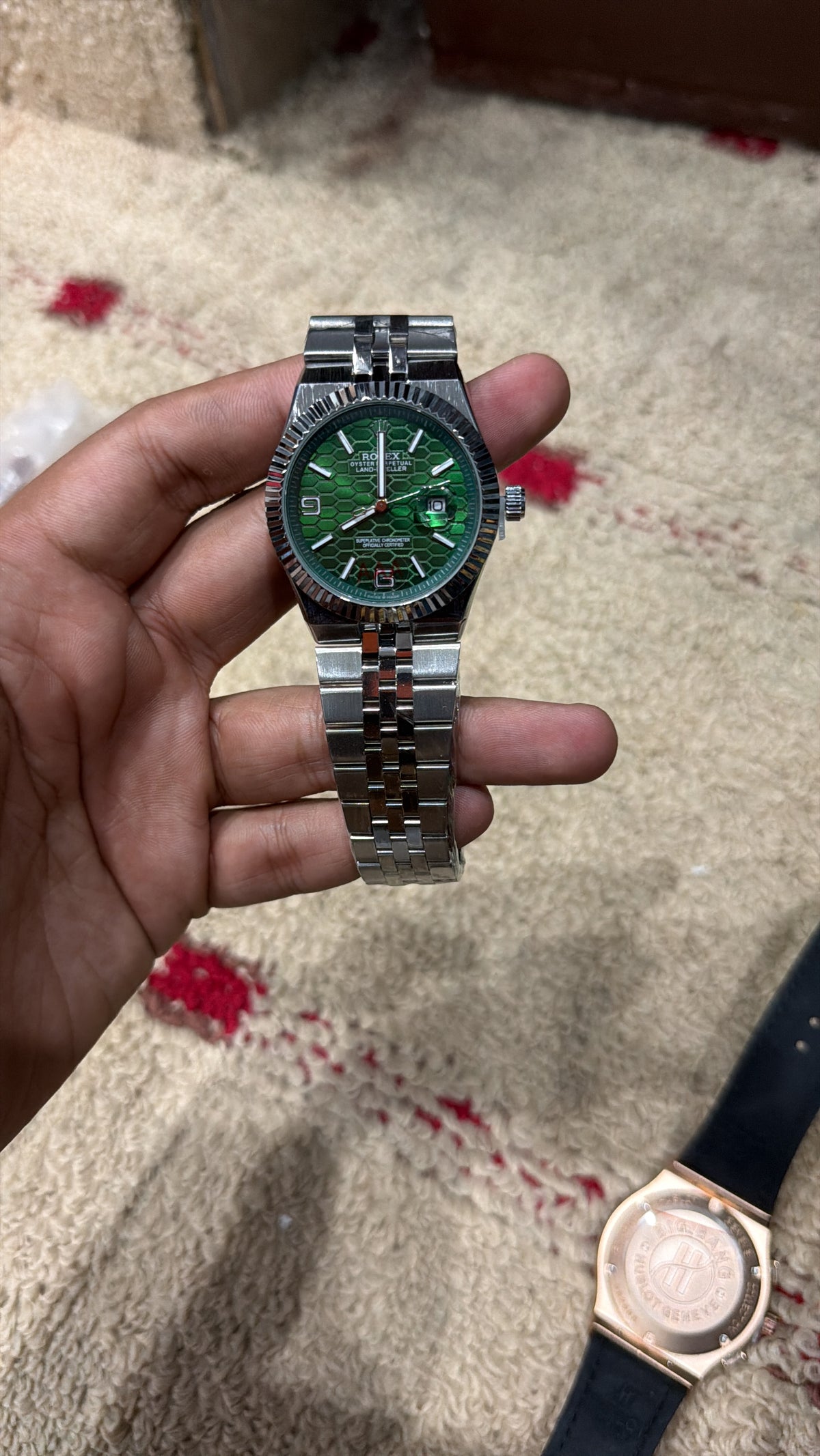 Rolex Men’s Green Luxury Watch – Stainless Steel Datejust Style | Premium Classic Watch