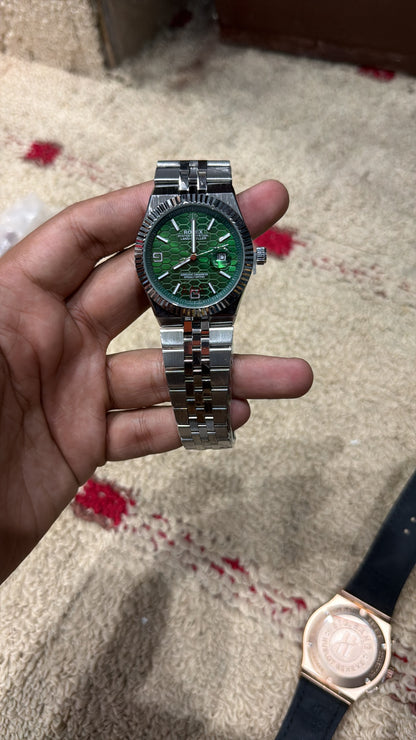 Rolex Men’s Green Luxury Watch – Stainless Steel Datejust Style | Premium Classic Watch