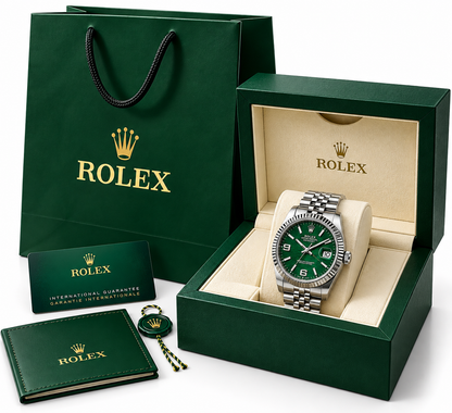 Rolex Men’s Green Luxury Watch – Stainless Steel Datejust Style | Premium Classic Watch