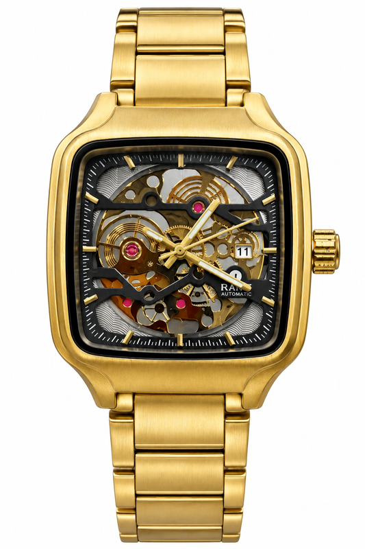 Rado Skeleton Automatic Men’s Watch – Gold Tone | Luxury Mechanical Watch