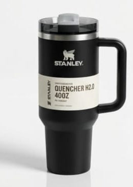 Matte Black Quencher H2.0 Tumbler – 40 oz Insulated Stainless Steel Travel Mug with Handle & Straw Lid