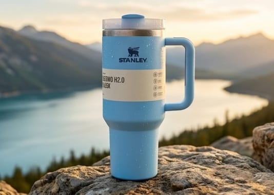 Sky Blue Quencher H2.0 Tumbler – 40 oz Insulated Stainless Steel Travel Mug with Handle & Straw Lid