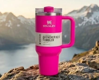 Hot Pink Quencher H2.0 Tumbler – 40 oz Insulated Stainless Steel Travel Mug with Handle & Straw Lid